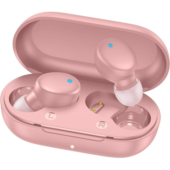 S8 Mini Wireless Earbuds Bluetooth 5.3 in Ear Light-Weight Headphones,60Hrs Playtime Buds with Charging Case,Bluetooth Headsets,Premium Sound Deep Bass for Sport-Pink
