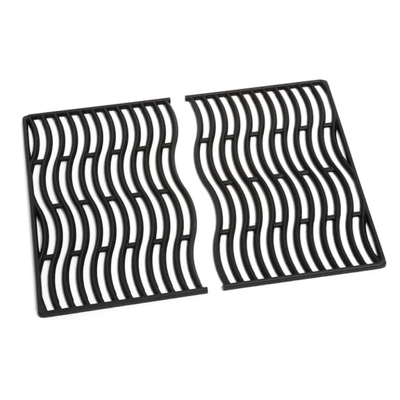 S83008 Replacement Porcelainized Nonstick Cast Iron Waved Cooking Grids for 425 Grills, Black (Set of 2)