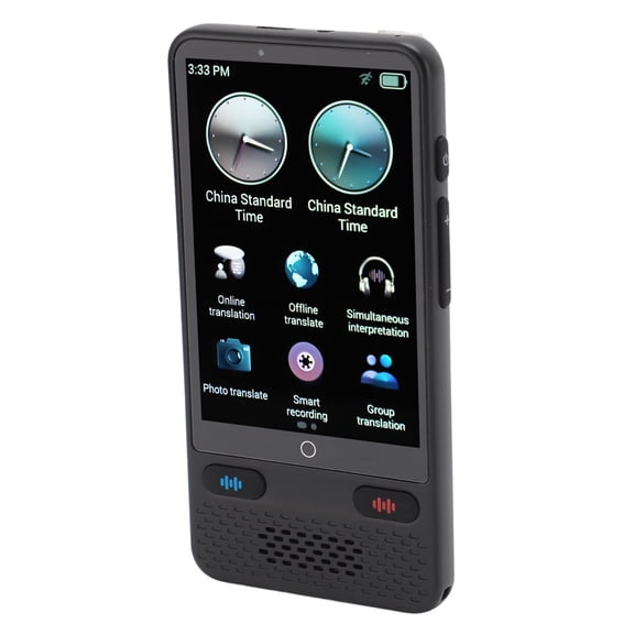 S85 Smart Language Translator Device - 3.54 Inches Touchscreen Portable Offline Speech and Photo Translation Device for Travel and Business (Black)