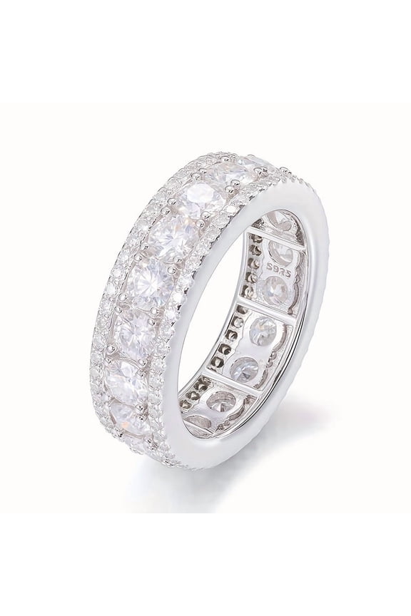 S925 18K gold plated moissanite circle ring for men and women Gift for boyfriend Gift for father