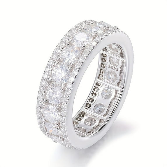 S925 18K gold plated moissanite circle ring for men and women Gift for boyfriend Gift for father