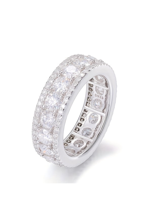 S925 18K gold plated moissanite circle ring for men and women Gift for boyfriend Gift for father