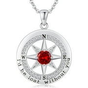 HESHPAWS Compass Necklace, Compass Jewelry Women Wedding Anniversary, Girlfriend Birthday Gifts for Her, I'd be Lost without You Necklace