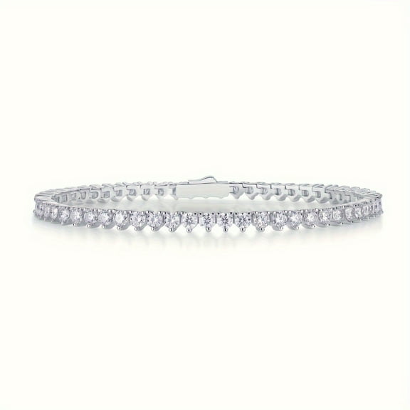 S925 Moissanite Tennis Bracelet, Men And Women, Temperament And Fashion/Parties, Engagements, Weddings, Anniversaries, Wedding Anniversary, 18K gold Plating, Holiday Gifts