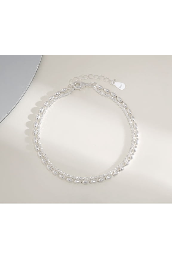 S925 Silver Beans Starry Double-layer Bracelet Personality