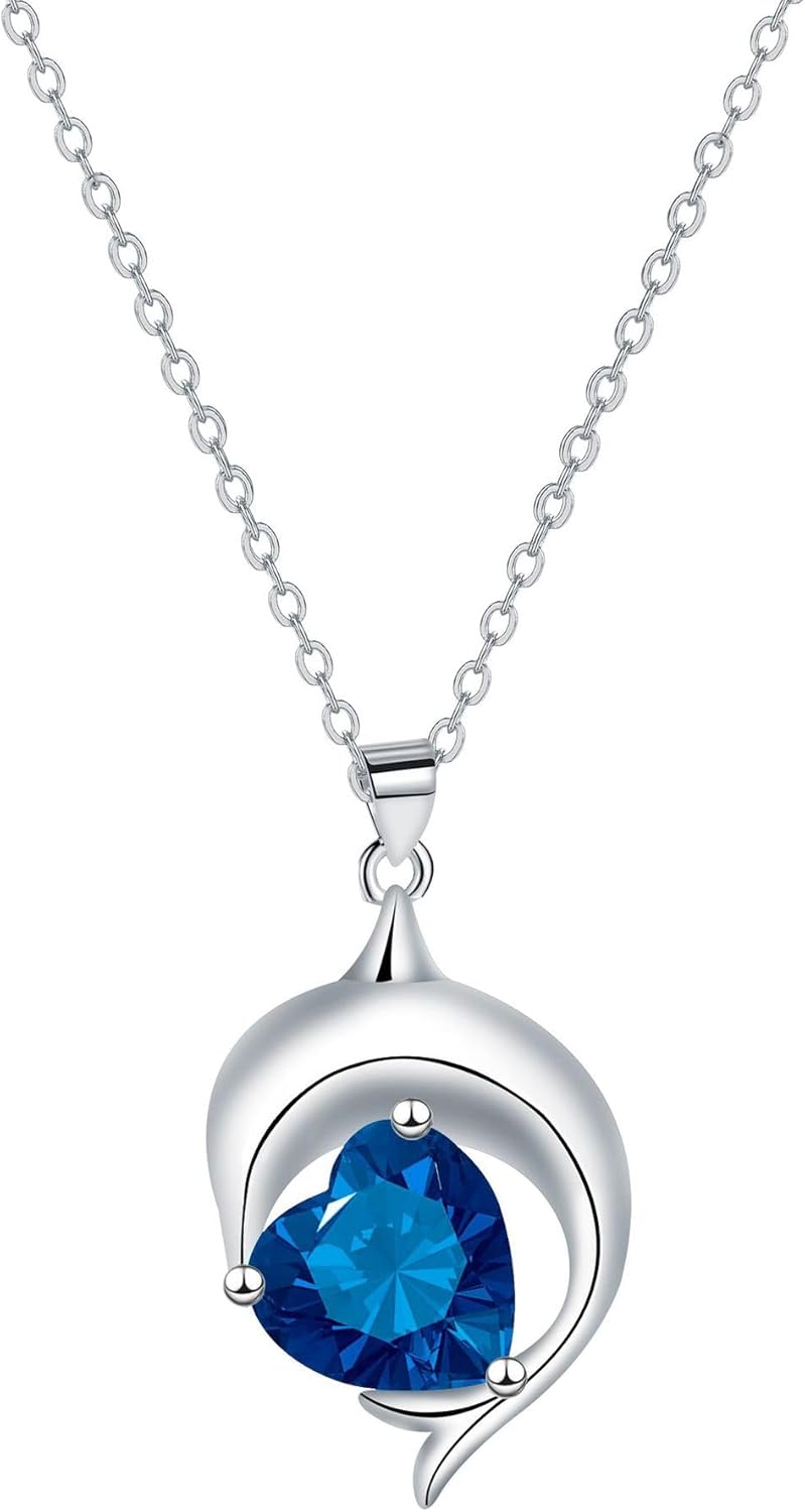 Titanic Ocean Heart Sterling Silver Necklace - Aunt & Niece Gift For Mother's Day Or Birthday
