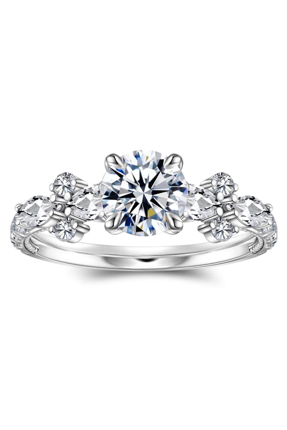 S925 Silver Engagement Rings Fashion Design Moissanite Classic Platinum for Women's Wedding Party Anniversary