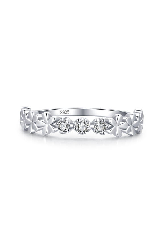 S925 Silver Forest Small Daisy Diamond Ring