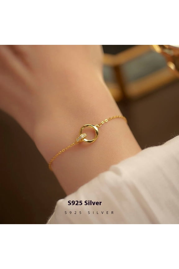 S925 Silver Mobius Double Ring Bracelet