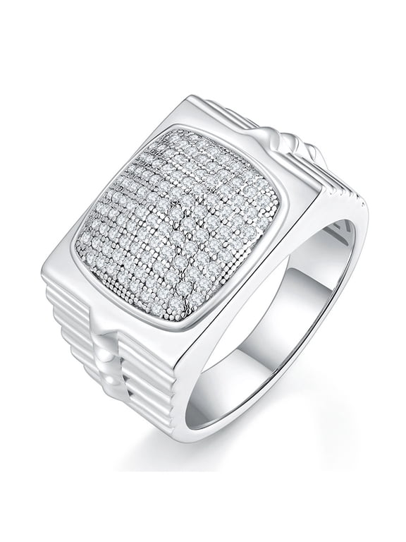 S925 Silver Moissanite Diamond Men's Ring, Stylish For Daily Wear, Personalized, Creative, Suitable For Gatherings, Dates, Anniversaries, Parties, Father's Day, Birthday Gifts