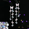 thumbnail image 1 of S925 Silver Needle Super Immortal Temperament Zircon Inlaid Modified Face Earrings Long Tassel Flying Butterfly Earrings, 1 of 15