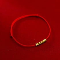 S925 Silver Plated Gold Partysu Red Rope Bracelet