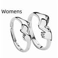 thumbnail image 1 of S925 Silver Rings Love Hand Holding Design Adjustable Opening Unisex Pair For Couples Engagement Jewelry Gifts, 1 of 5