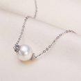 thumbnail image 1 of S925 Silver Single Pendant O-shaped Chain Freshwater Real Pearl Necklace, 1 of 2