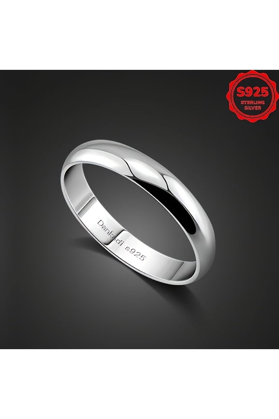 [S925 Silvery Elegant Ring] Elegant And Charming S925 Silvery Ring, Simple Polished Wedding Ring, Suitable for Fashionable Jewelry of Both Men And Women, Suitable for Daily And Wedding Occasions,