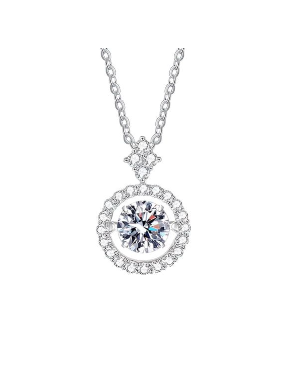 S925 Sterling Silver 1 Carat Moissanite Dancing Heart Necklace, Elevate Your Everyday, Dazzle on Dates, and Cherish Forever