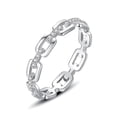 thumbnail image 1 of Womens Chain Ring S925 Sterling Silver Diamond Inlaid Fashion Ring Trendy Index Finger Korean Jewelry Goldtone, 1 of 5