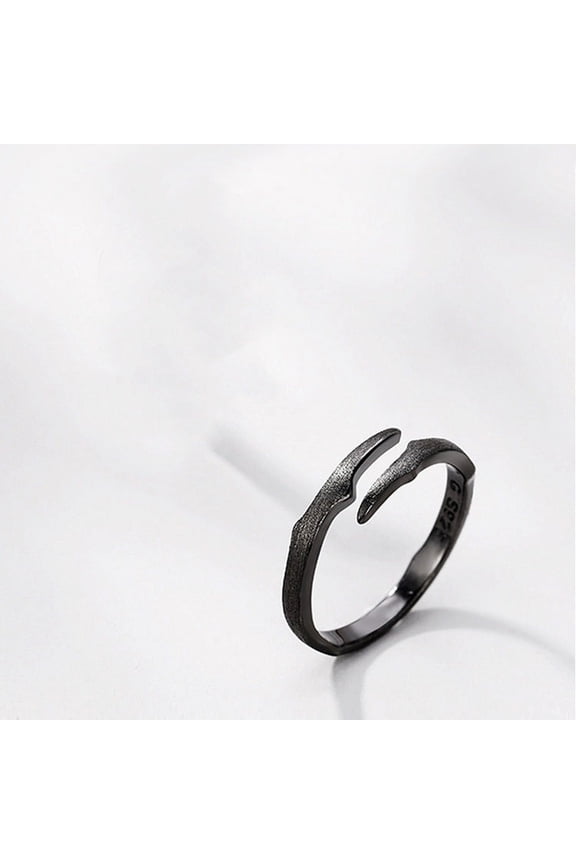 Sterling Silver Couple Rings Thorn and Rose Design Adjustable Opening Matching Promise Rings for Him and Her Individually Packed Anniversary Jewelry