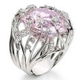 thumbnail image 1 of S925 Sterling Silver Creative Fashion Ladies Pink Crystal Ring Gemstone Ring  Princess Cut AAA Cubic Zirconia Pink Crystal Ring Cocktail Ring Engagement Wedding Ring, 1 of 5