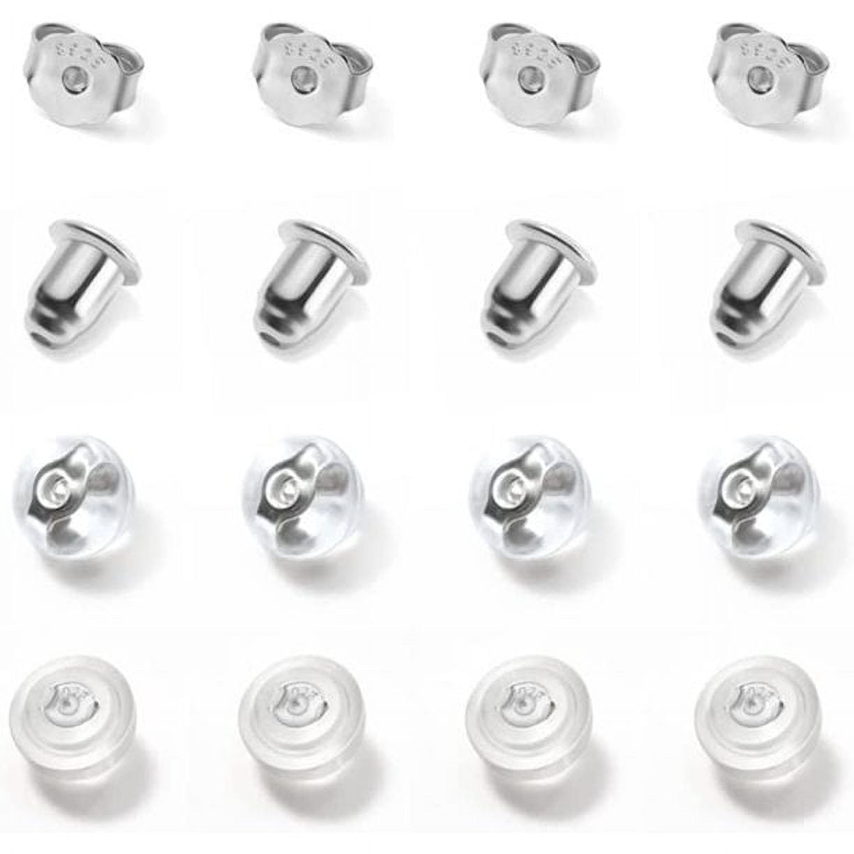 BEADNOVA 925 Sterling Silver Earring Backs - 10 Pcs In 3 Sizes, Hypoallergenic Butterfly Backings For Stud Earrings