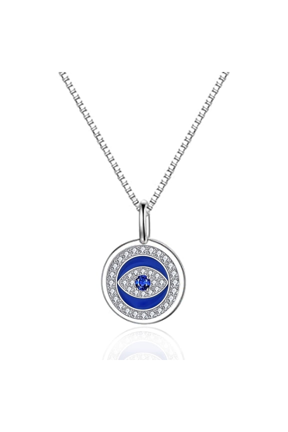 S925 Sterling Silver Evil Eye Necklace for Women Blue Evil Eye Jewelry Evil Eye Protection Necklace for Her