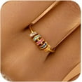 thumbnail image 1 of S925 Sterling Silver Fidget Anti Anxiety Rings With Cubic Zirconia Beads Spinner Ring for Women 14k Gold Plated Stress Relief Spinning Ring Jewelry Christmas Gifts for Mom to Daughter, 1 of 12