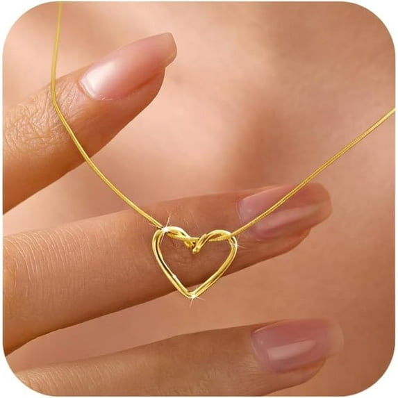 S925 Sterling Silver Heart Necklace for Women Dainty 14k Gold Plated CZ Infinity Love Heart Opal North Star Pendant Choker Necklaces Trendy Chain Jewelry Birthday Gifts for Mom to Daughter