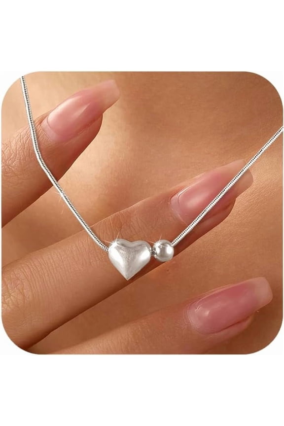 S925 Sterling Silver Heart Necklace for Women Dainty 14k Gold Plated CZ Infinity Love Heart Opal North Star Pendant Choker Necklaces Trendy Chain Jewelry Birthday Gifts for Mom to Daughter