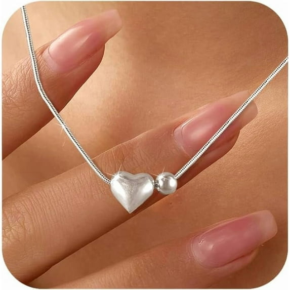 S925 Sterling Silver Heart Necklace for Women Dainty 14k Gold Plated CZ Infinity Love Heart Opal North Star Pendant Choker Necklaces Trendy Chain Jewelry Birthday Gifts for Mom to Daughter