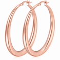 thumbnail image 1 of YOUNGYUE 14K Rose Gold Plated Hoop Earrings for Women, Hypoallergenic Lightweight Big Thick Hoop Earrings, 35/40/50/60/70mm, 1 of 6