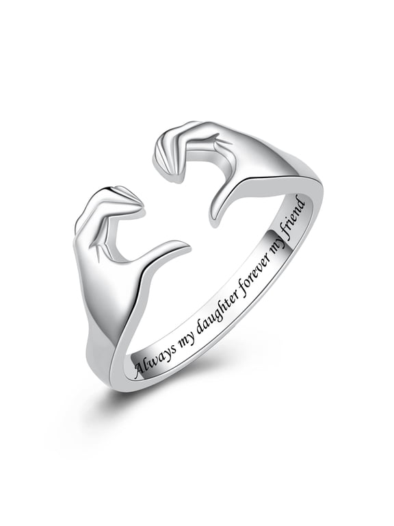 S925 Sterling Silver Hug Rings for Women Adjustable Love Ring Always with You Jewelry Rings