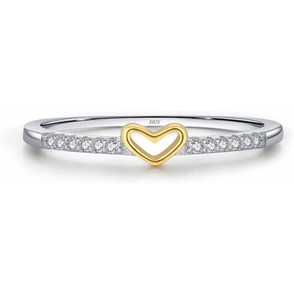 S925 Sterling Silver Infinity & Heart Pavé Ring for Women – Minimalist Twist Design, Everyday Stackable CZ Band, Casual Chic Jewelry
