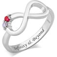 thumbnail image 1 of S925 Sterling Silver Infinity Mothers Rings for Women Personalized Birthstones Ring for Mother with 1-10 Birthstones Custom Family Ring for Mother Grandmother, 1 of 7