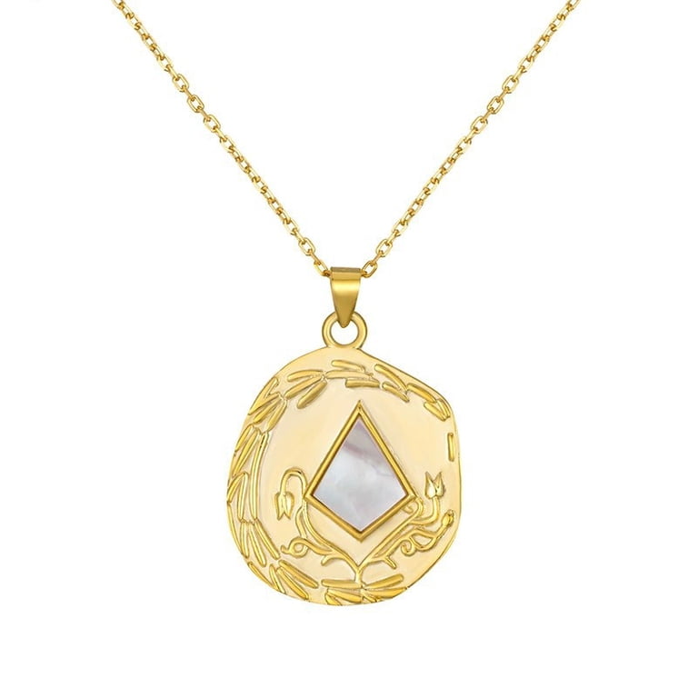S925 Sterling Silver Irregular Pattern Pendant Necklace - Walmart.com