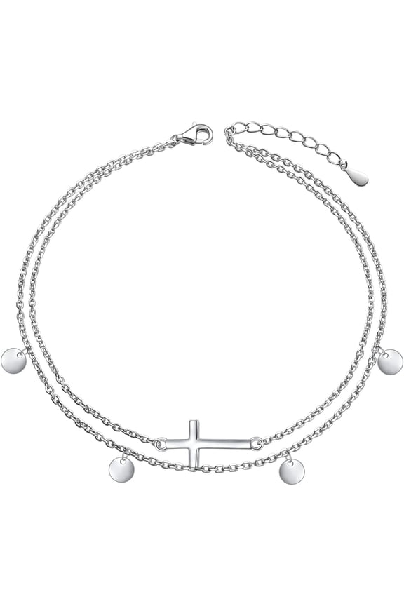 S925 Sterling Silver Layered Anklet For Women Mermaid/Heart Opal/Moon Star Adjustable Foot Anklet Jewelry Gifts For Women[o6138]