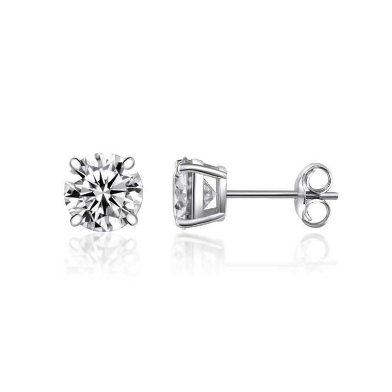 14k Yellow Gold 1/2ct. 4mm Round Moissanite 4-Prong Basket Post Earrings 14k Yellow Gold 1/2ct. 4mm Round Moissanite 4-Prong Basket Post Earrings
