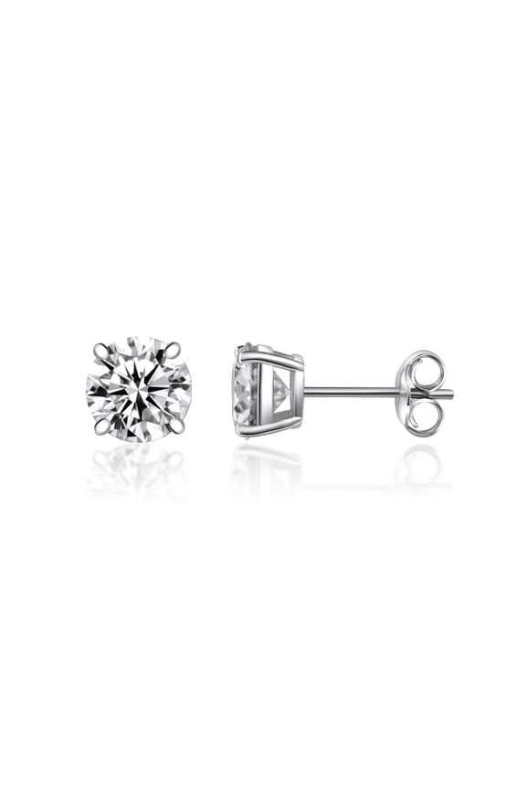 S925 Sterling Silver Moissanite Stud Earring Set,Diamond Stud Earrings Set 4 Prong Round Moissanite Diamond Stud Earring For Women and Men3mm
