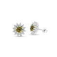 thumbnail image 1 of S925 Sterling Silver Mosan Diamond Earrings 1 Carat 6.5 Mmx2 Sunflower Round Pink Color Moissanite Earrings, 1 of 5