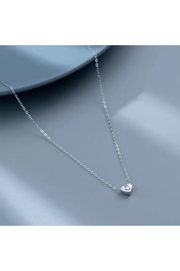 S925 Sterling Silver Necklace for Women, Letter C Charm Pendant with Initial - Birthday Christmas Wedding Valentines Jewelry Gifts for Her