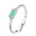 thumbnail image 1 of S925 Sterling Silver Ring For Women Imitation Tourmaline Paraiba Geometric Elegant Jewelry Gift Ideal Gift For Her, 1 of 3