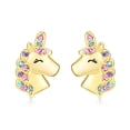 thumbnail image 1 of Tingn Unicorn Earrings for Women Dainty Gold Colorful CZ Earring Birthday Jewelry Gifts, 1 of 6