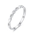 thumbnail image 1 of S925 Sterling Silver Simple Micro Diamond Geometric Ring, 1 of 4