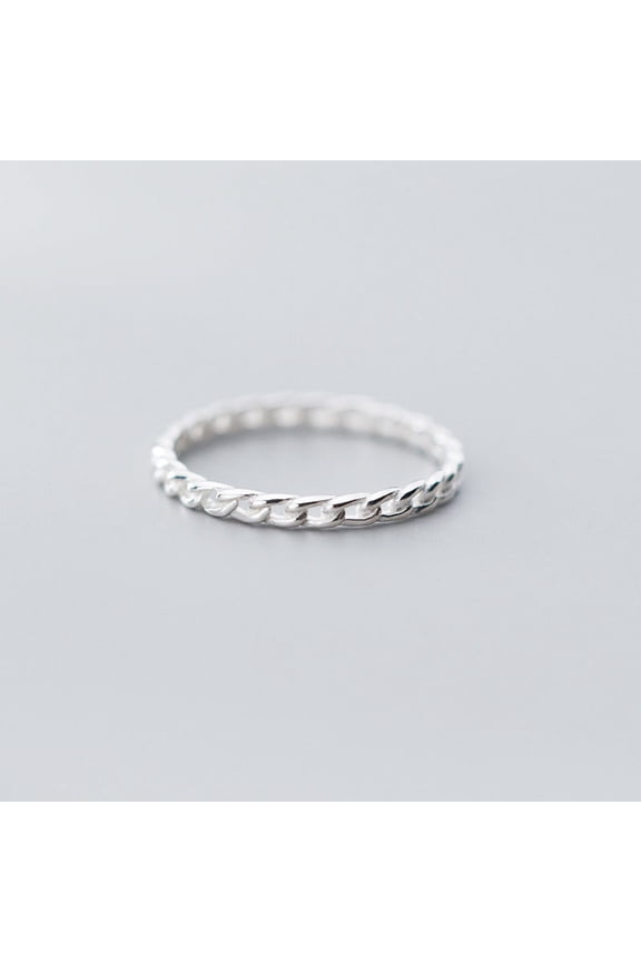S925 Sterling Silver Simple Twist Chain Ring Women Exquisite Hand Jewelry Small Size 5 6 7 8 Purity 925 Silver Bulk