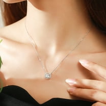 S925 Sterling Silver Super Zircon Artificial Diamond Necklace Light Luxury