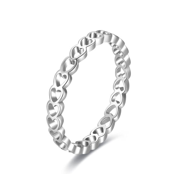 S925 Sterling Silver Sweet Heart Cutout Ring