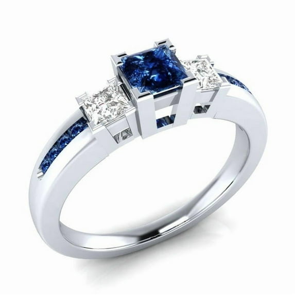 S925 Sterling Silver color Ring for Women Natural Topaz Gemstone Silver 925 Jewelry Wedding Ring
