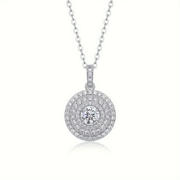 S925 Sterling silver pendant necklace, Moissanite pendant necklace, stylish multi-functional necklace, party wedding anniversary gift
