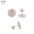 thumbnail image 1 of S925 silver VVS D-color moissanite round Bitcoin earrings, simple earrings with diamond pen, 1 of 11