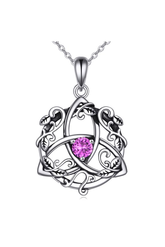 S925 sterling silver Celtic leaf necklace as Jewelry gift for Women