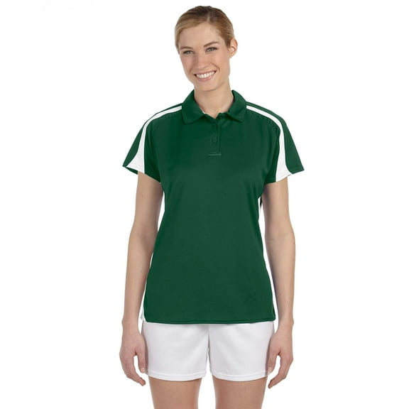 Russell Athletic Women's Contrast Shoulder Three Button Polo Shirt